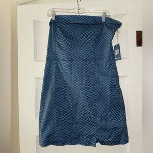 American Eagle Aerie dot strapless denim dress